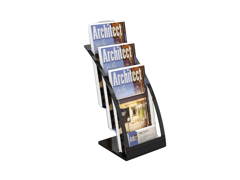 free standing and desktop brochure, business card and sign holders