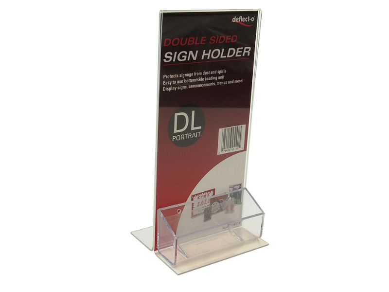 A4 Landscape Menu Holder With Business Card Holder
