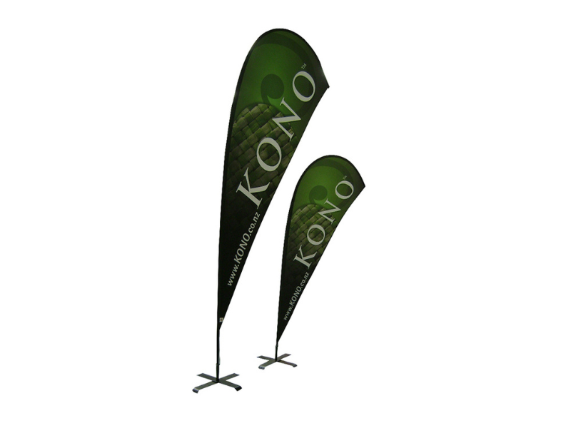 3.3m & 2.2m Teardrop Flag on cross bases