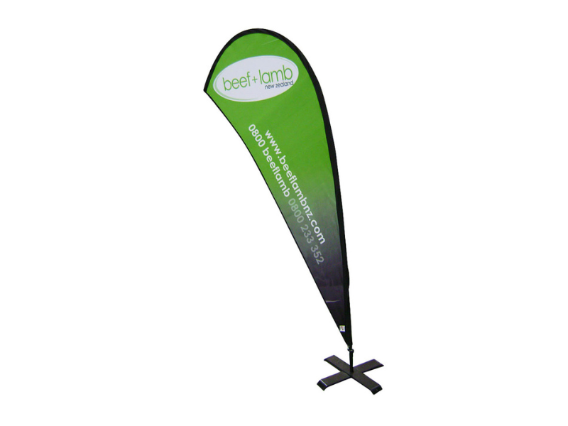 2.2m high Teardrop Flag with cross base