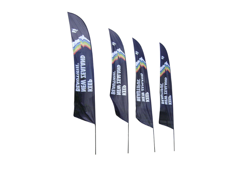5.3m single sided Blade-2-Go Flags (reverse image showing).