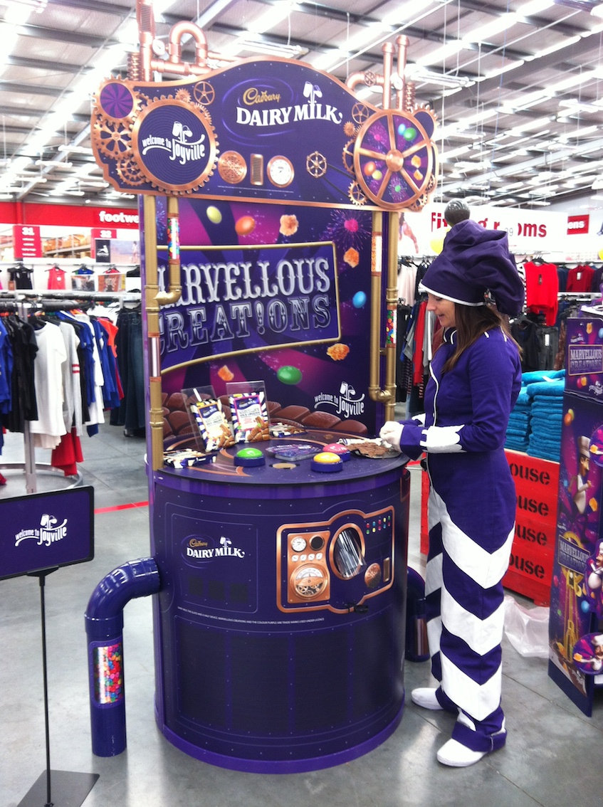 bespoke instore sampling stand for Cadbury