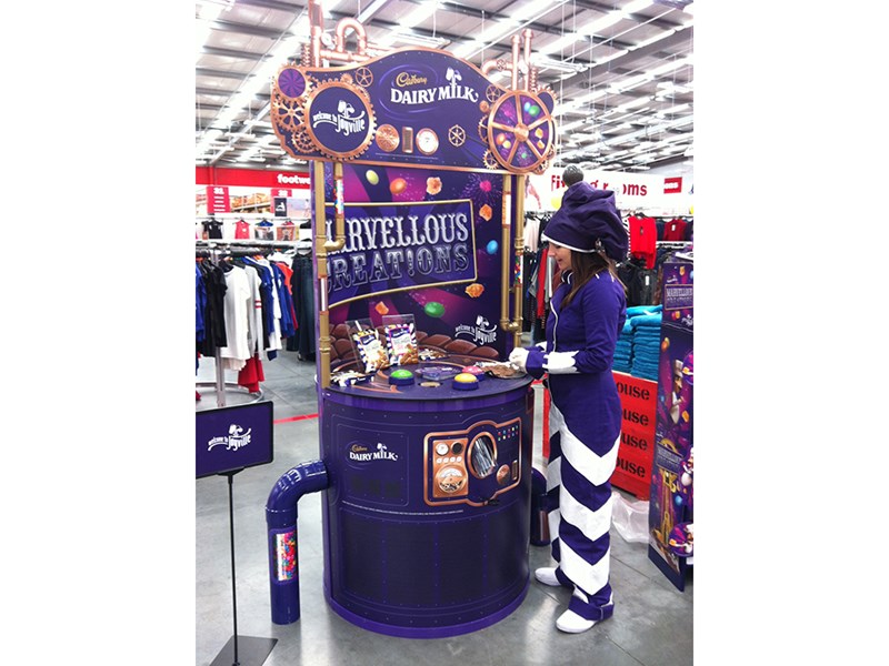Cadbury chocolate bespoke vending table