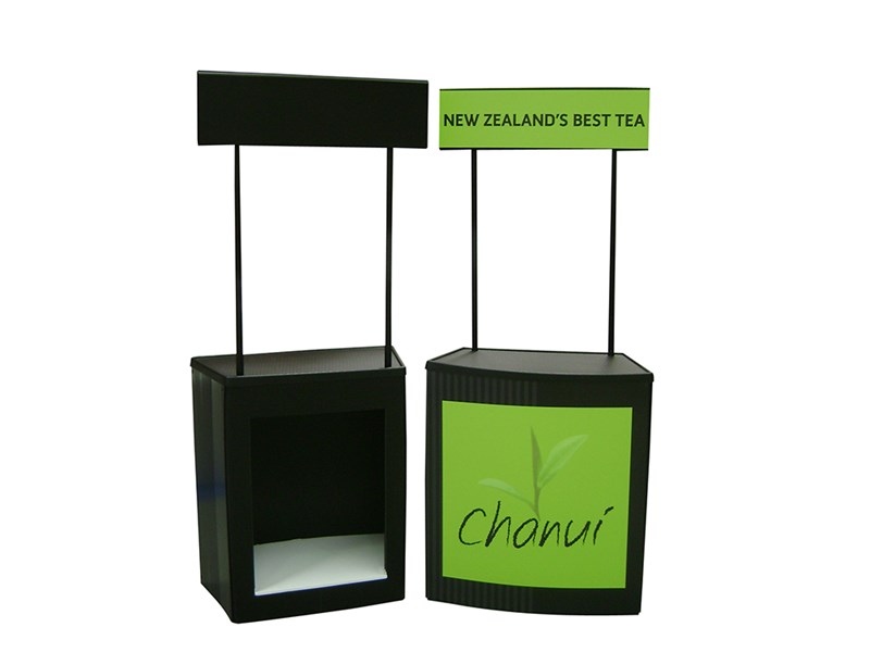 2 x Superlight 800 tables with headers - shows storage in the back of the table