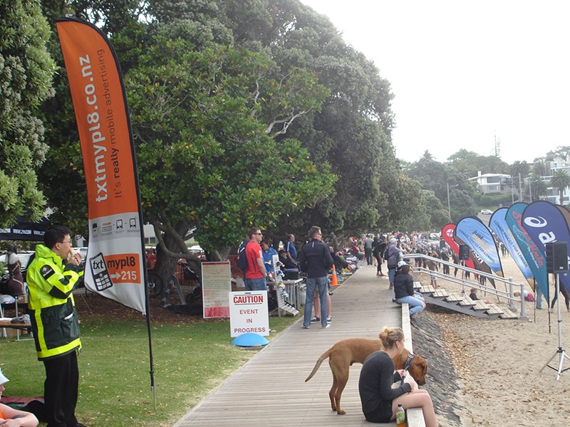 Blade-2-Go Flags at Outdoor Sporting Event