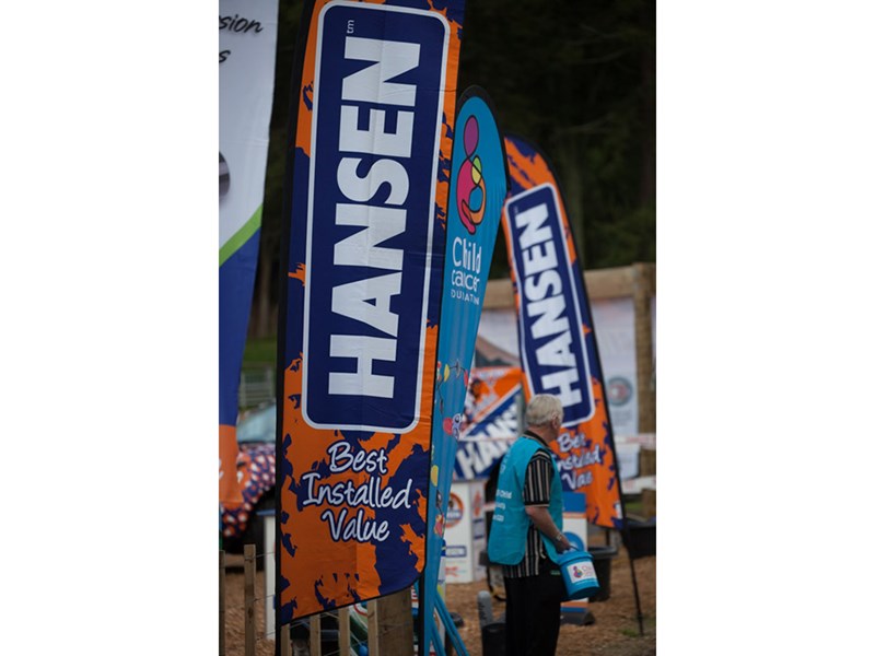 3.9m high blade flags at Fieldays