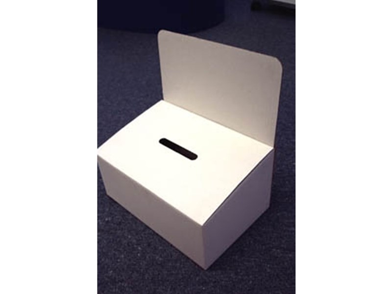 Plain White Cardboard Counter Top Competition Entry Box