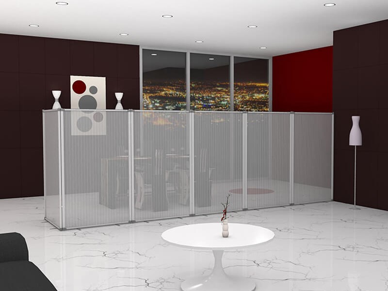 Free Standing Parititions, 900mm x 1200mm, Frosted and connected