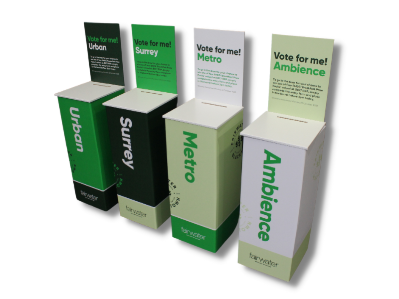 Stand Tall 400 Corflute Floor Competition Entry Boxes