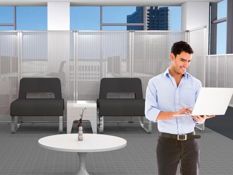 Free Standing Parititions, 900mm x 1200mm, Frosted indoors