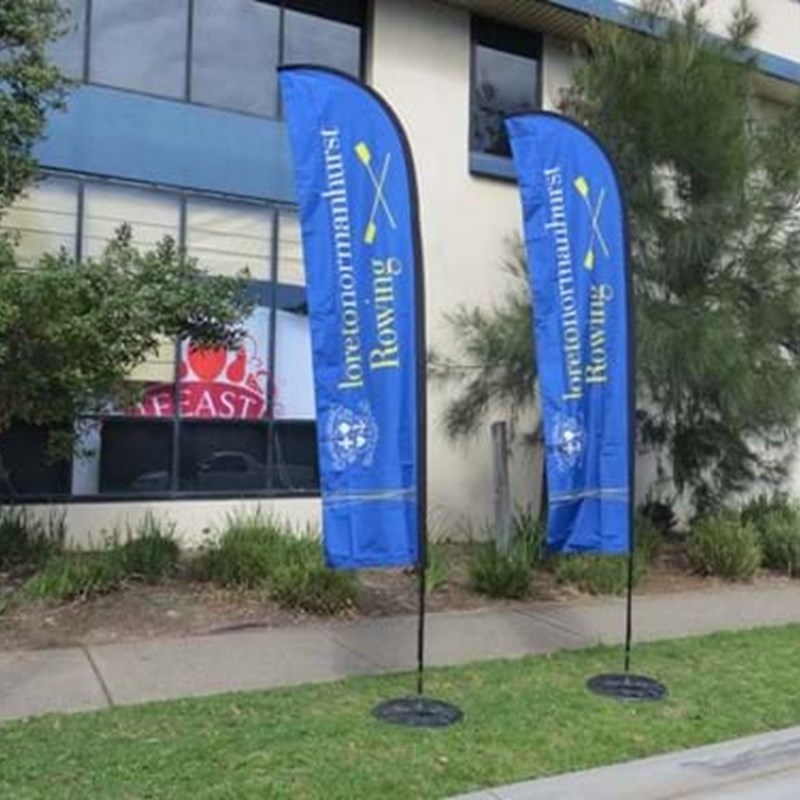 Feather flags with steel bases