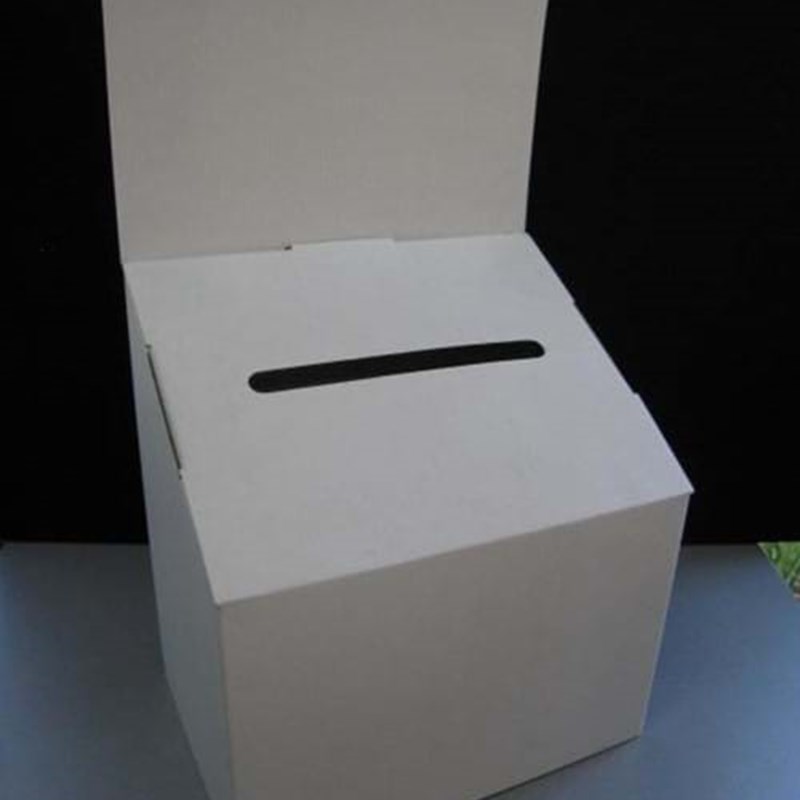 Medium cardboard entry box white