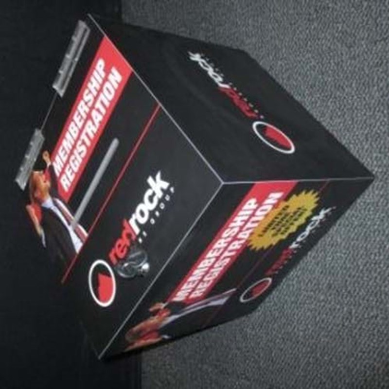 Cube shape acrylic entry box with graphics