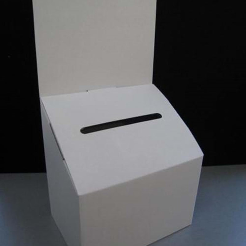 Small cardboard entry box white
