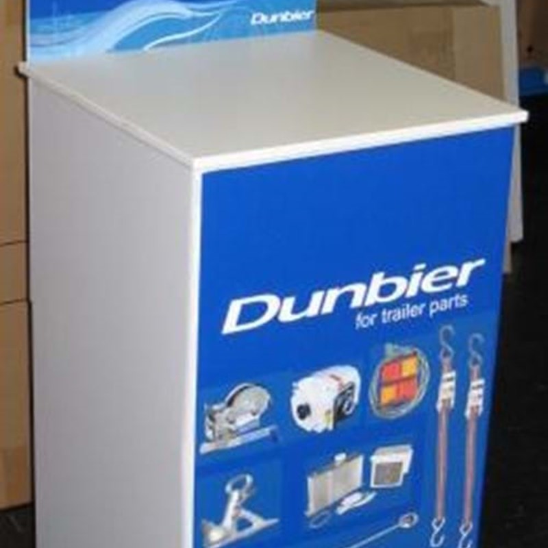 Freestanding competition box with header board