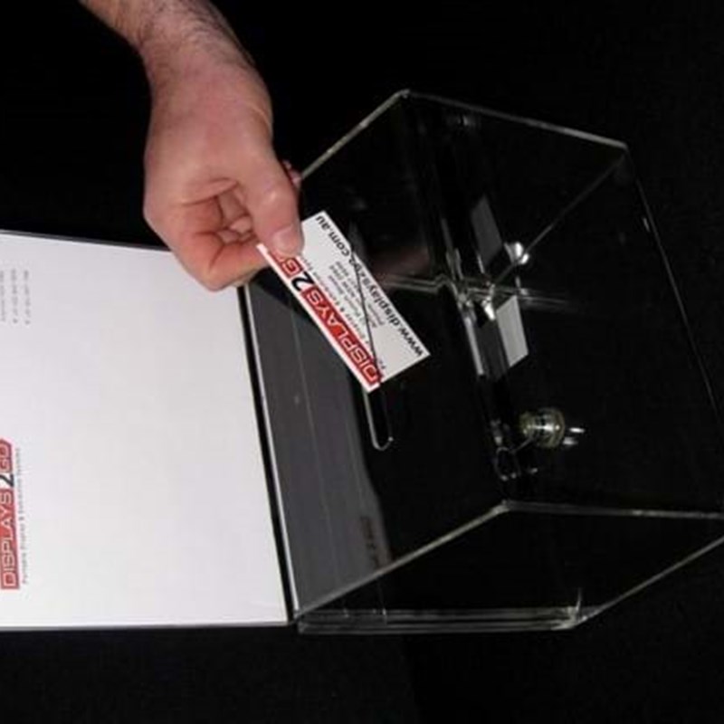 Small acrylic entry box clear