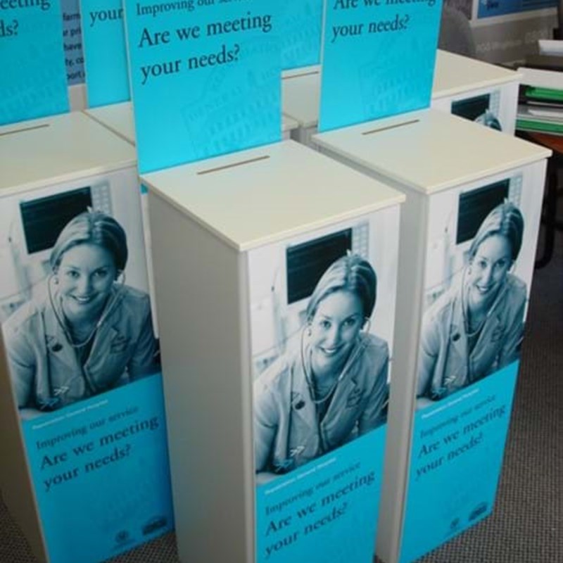 Free standing suggestion boxes