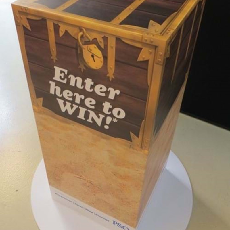 Competition entry box with circular base