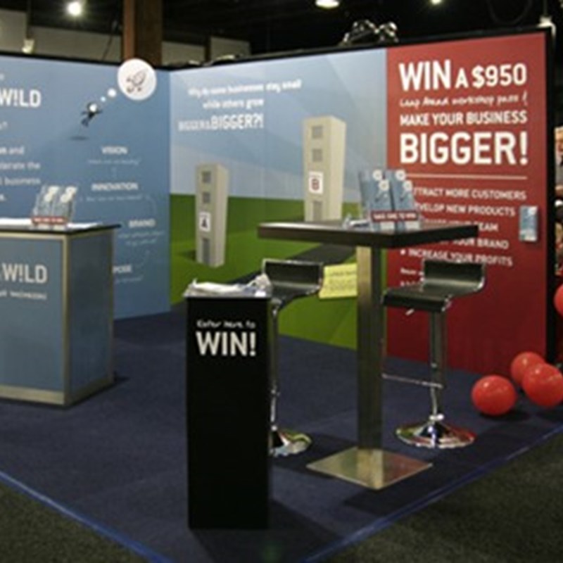 Expo stand with wall graphics