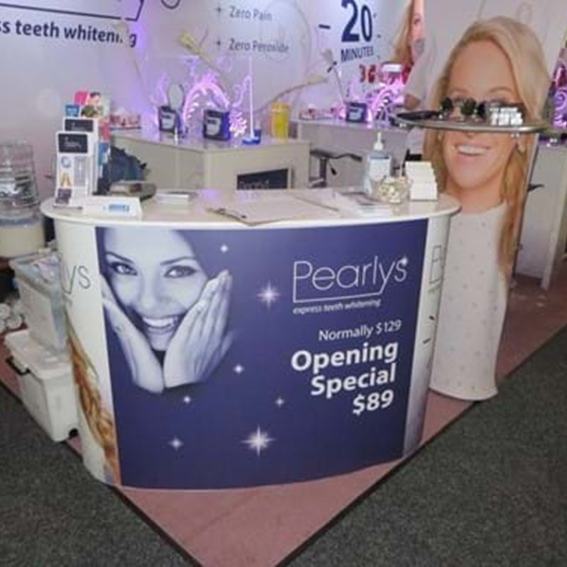 Expo sales table and backdrop stand