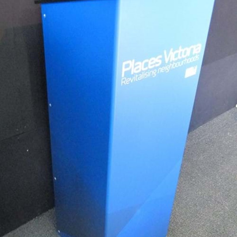 Lectern with graphics