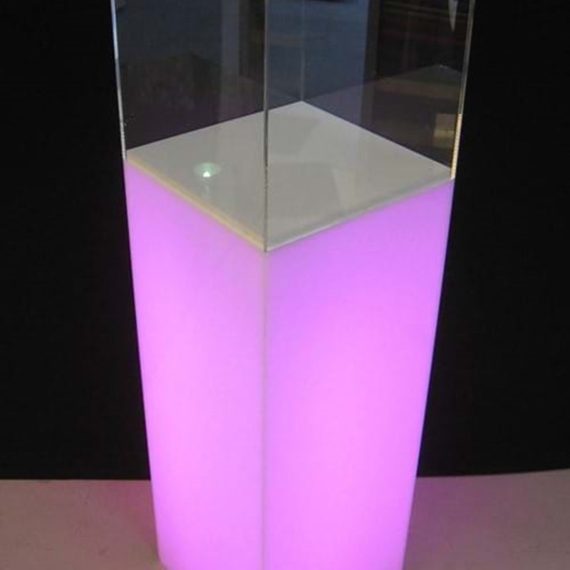 Perspex plinth with internal lighting