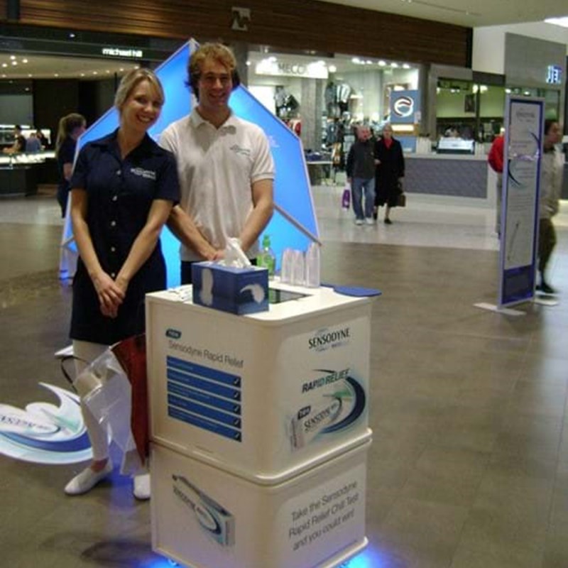 Customised retail display on castors