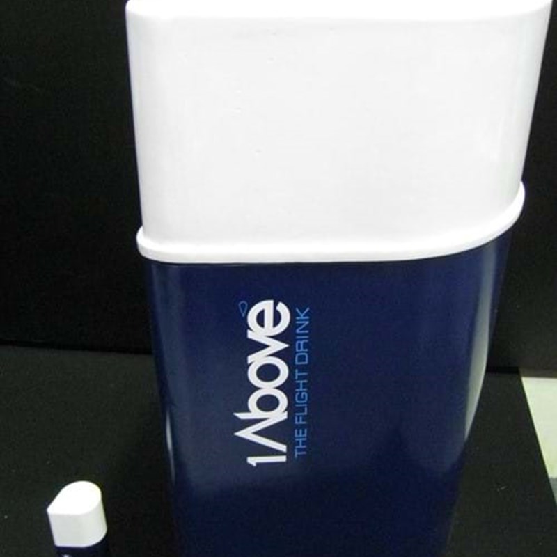 Giant bottle replica doubles as a demo stand